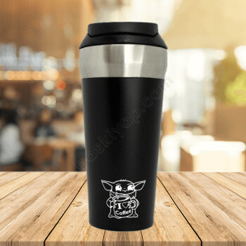 Dubi  Vantuzlu Devrilmez Siyah Paslanmaz Çelik Termos online tasarla