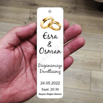 Düğün Davetiyesi Kitap Ayracı online tasarla