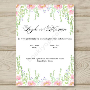 Düğün İçin Kraft Davetiye online tasarla