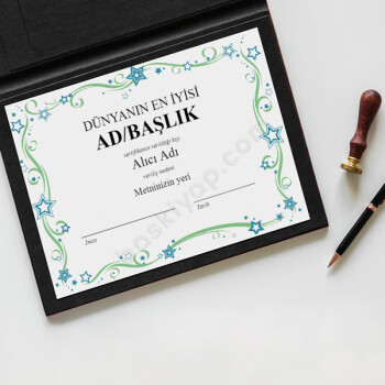 Dünyanın En İyisi Sertifikası online tasarla