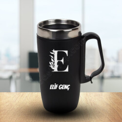 E Harf Baskılı Termos Bardak online tasarla