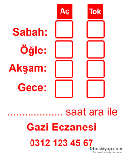 Eczane İlaç Etiketi Tasarla online tasarla