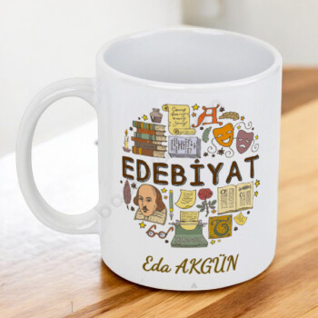 Edebiyat Öğretmenine Özel Beyaz Kupa Bardak online tasarla