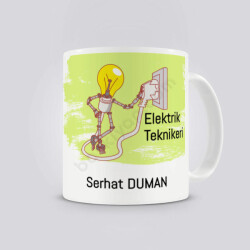 Elektrik Teknikeri Tasarımlı Kupa Bardak online tasarla