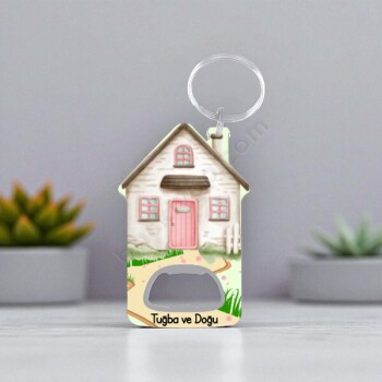 Ev Şekilli Metal Açacak Anahtarlık online tasarla