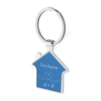 Ev Şeklinde Anahtarlık - Lacivert Kendin Tasarla | 15924 online tasarla