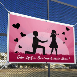 Evlilik Teklifi Branda Baskı online tasarla