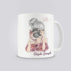 Fotoğrafçı Kız Smile Kupa Bardak online tasarla