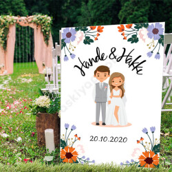 Gelin Damat Tasarımlı Ayaklı Pano online tasarla