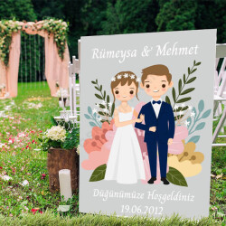 Gelin Damat Tasarımlı Ayaklı Pano online tasarla