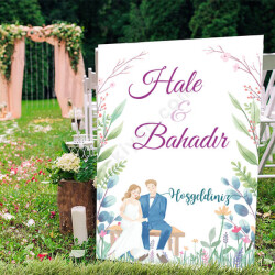 Gelin Damat Tasarımlı Ayaklı Pano online tasarla