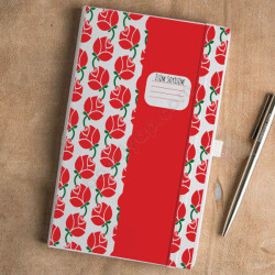 Gelincik Çiçeği Tasarımlı Beyaz Ajanda online tasarla