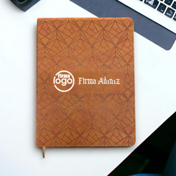 Geometrik Desenli Kahverengi Defter online tasarla