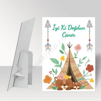 Geyik Tasarımlı Karşılama Panosu online tasarla