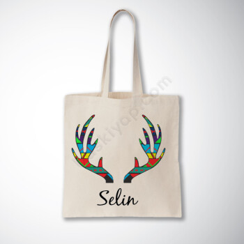 Geyik Temalı Bez Çanta online tasarla