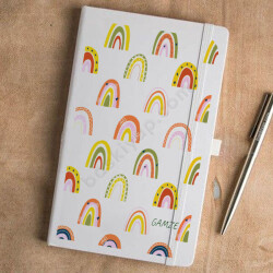 Gökkuşağı Tasarımlı Tarihsiz Beyaz Ajanda online tasarla