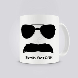 Gözlük Bıyık Tasarım Özel Kendin Tasarla Kupa online tasarla