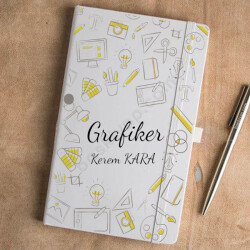 Grafiker Tasarım Beyaz Defter Ajanda online tasarla