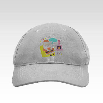 Noel Baba Baskılı Gri Bez Şapka online tasarla