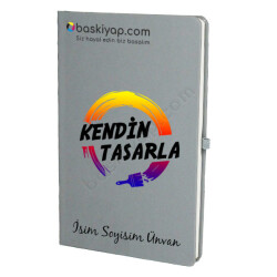 Gri İsme Özel Ajanda Defter online tasarla