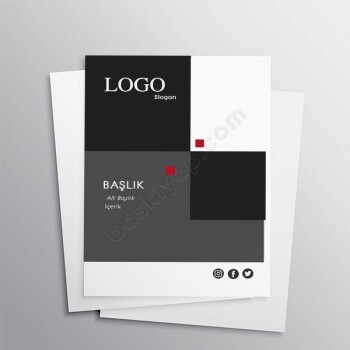 Gri Siyah Kurumsal Tasarım A4 Broşür online tasarla