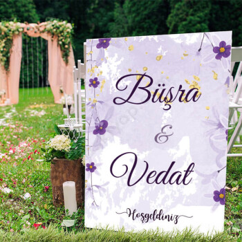 Gri Yapraklı Tasarım Ayaklı Pano online tasarla