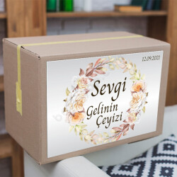 Gül Tasarım Çeyiz Etiketi online tasarla