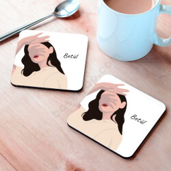 Güneşe Karşı Tasarım Bardak Altlığı online tasarla