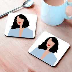 İllüstrasyon 1 Kadın Silüeti Tasarım Bardak Altlığı online tasarla