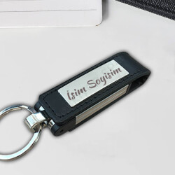 İsme Özel Metal Deri Usb Flash Bellek online tasarla