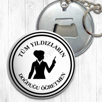 Kadın Öğretmen Tasarımlı Metal Açacak Anahtarlık online tasarla
