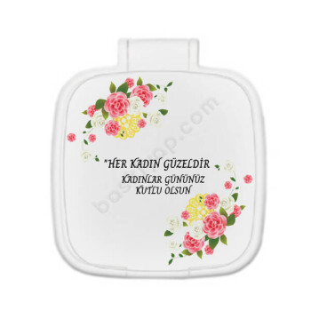 Kadınlar Gününe Özel İsimli Cep Aynası online tasarla