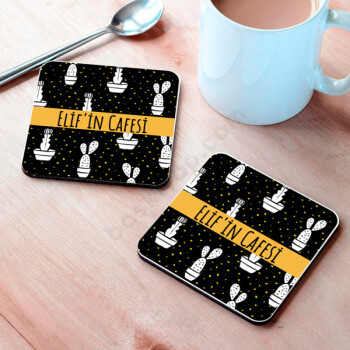 Kaktüs Tasarımlı Metal Bardak Altlığı online tasarla