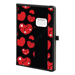 Kalp Detaylı Siyah Ajanda online tasarla