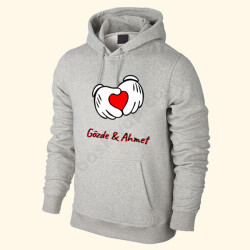 Kalpli El Tasarım Sevgili Sweatshirt online tasarla