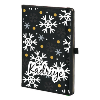 Kar Taneleri Siyah Ajanda online tasarla