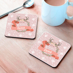 Kar Tanesi Tasarım Bardak Altlığı online tasarla