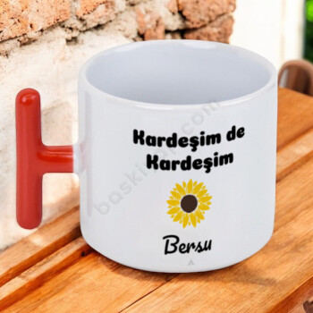Kardeşim De Kardeşim Baskılı Kişiye Özel Fincan T Kulp online tasarla