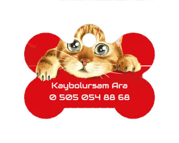 Kaybolursam Ara Kemik Şekilli Künye online tasarla