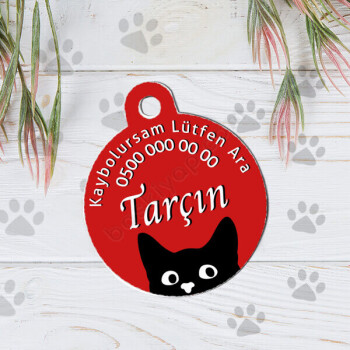 Kaybolursam Ara Tasarımlı Kedi Künyesi online tasarla