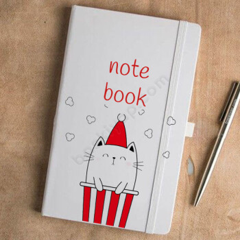 Kedi Tasarımlı Beyaz Ajanda online tasarla