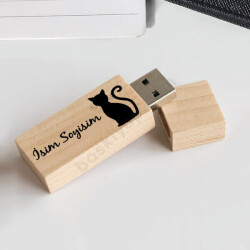 Kedi Tasarımlı Flah Bellek online tasarla