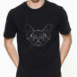 Kedi Yüzü Çizim Baskılı Tişört online tasarla