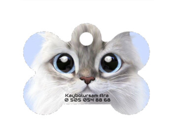 Kedilere Özel Kemik Şekilli Künye online tasarla