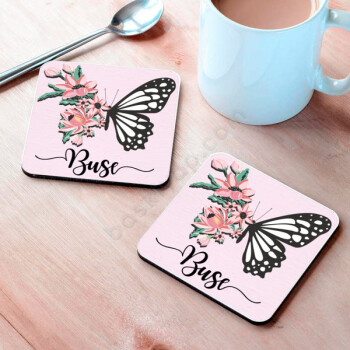 Kelebek Modelli Metal Bardak Altlığı online tasarla