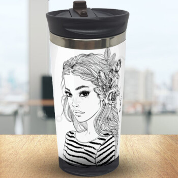 Kendin Boya Kız Çelik Termos Bardak online tasarla