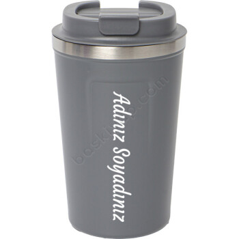 Kendin Tasarla Füme Çelik Termos Kilitli Mug 380 Ml online tasarla