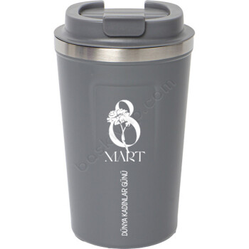 Kendin Tasarla Füme Çelik Termos Kilitli Mug 380 Ml online tasarla