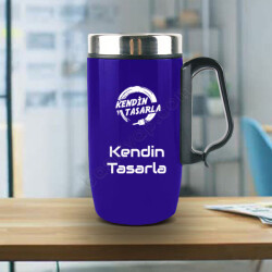 Kendin Tasarla Mavi Çelik Termos Bardak online tasarla