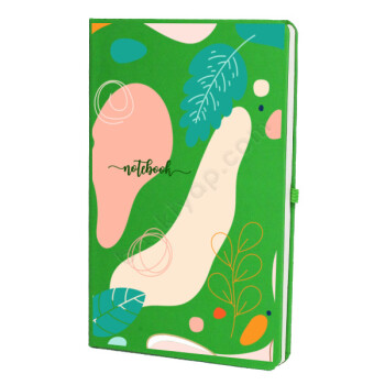 Kendin Tasarla Yaprak Desenli Yeşil Ajanda online tasarla